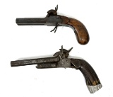 Pair of Antique Percussion/Pinfire SXS Pistols for Parts