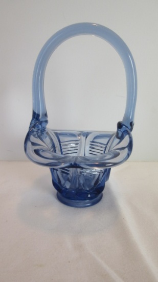 Fenton Blue Art Glass Basket