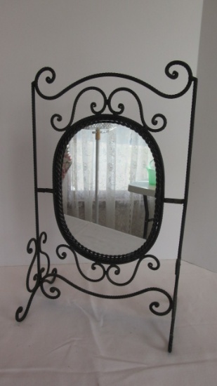 Wrought Iron Stand Mirror