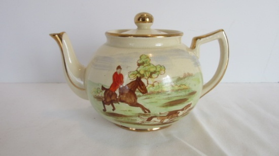 Arthur Wood English Porcelain Hunt Scene Teapot