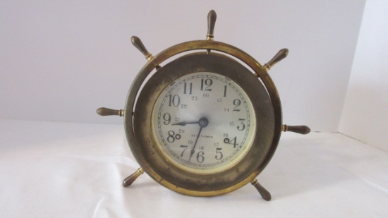 Vintage Seth Thomas Brass Ship Clock