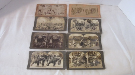 Antique Black Americana and Native Life Scene Stereoscope Viewing Cards