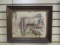 Midcentury Framed 3-D Mare and Foal Artwork