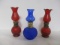 2 Red and 1 Blue Mini Oil Lamps