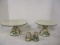 2 World Market Christmas Cake Stands and Salt & Pepper Shakers