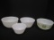 Four Fire King White Glass Mixing Bowls