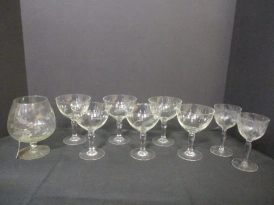 Etched Clear Stemware