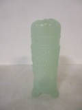Footed Reproduction Jadeite Hatpin Holder with Grape Cluster Pattern