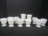 Milk Glass Sherbet/Dessert Dishes and Goblets with Grape Cluster Motif