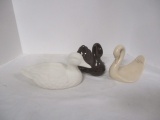 Ceramic Duck Decoy, Pfaltzgraff Tea Rose Swan Face Towel Holder and