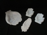Four Milk Glass Hand Ring Dishes