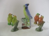 Three Pottery Bird Figurines