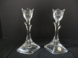 Pair of Crystal Clear Candlesticks