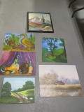 Grouping of Original Landscapes and Still Life Paintings