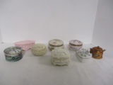 Grouping of 8 Jewelry Trinket Boxes - Gone with Wind, Doves, etc.