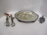 Reed & Barton Silverplate Meat Platter, 2 Vintage Hand Mixers, and