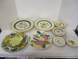 11 Stangl Handpainted Pottery Plates and Japan Royal Sealy Ironstone Treat Tray