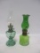 Green Oil Lamps (Lot of 2)