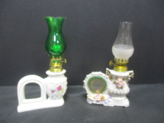 1 Mirrored & 1 Photo Frame Oil Lamps