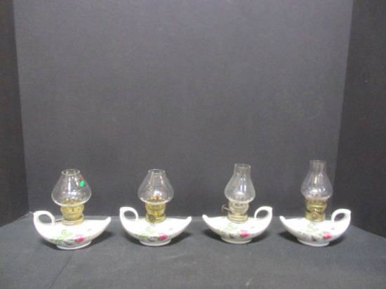 4 Matching Aladdin Oil Lamps