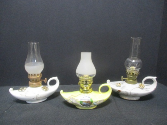 3 Aladdin Style Oil Lamps