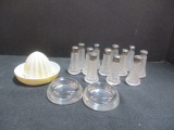 Miniature Salt Shakers (12), 2 Salts, Small Juicer