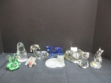 9 Glass Animal Figurines