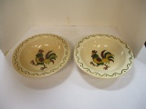 Metlox Poppytrail Rooster (Lot of 2) Serving Bowls