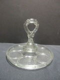 Vintage Glass Drink Caddy Serving Tray