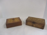 2 Wood Boxes-Copper Inlay (Pasadena Woodcraft Co.)
