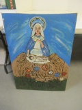 Painted Madonna & Baby on Plywood