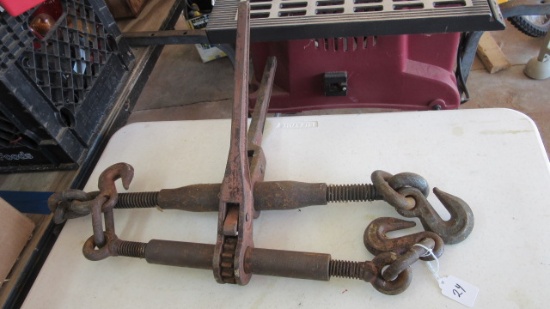 Two Heavy Duty Ratcheting Chain Dogs