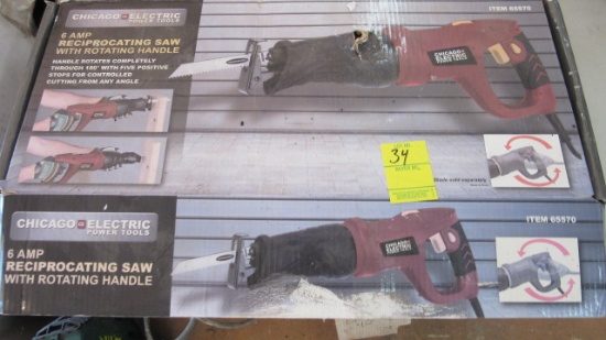 Chicago Electric 6 Amp Reciprocating Saw with Rotating Handle
