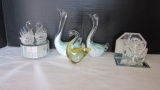 Art Glass and Crystal Swans