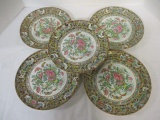 Rose Canton Butterfly Plates (Lot of 5) 9 3/4
