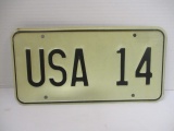 USA 14 Embossed Vanity License Plate