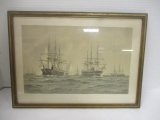 American Publishing Co. Framed Navel Vessels 1893 Lithograph