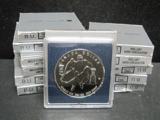 Lot of (12) 1993 BU Canadian Silver Dollars