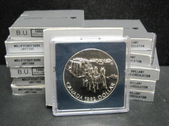 Lot of (12) 1992 BU Canadian Silver Dollars