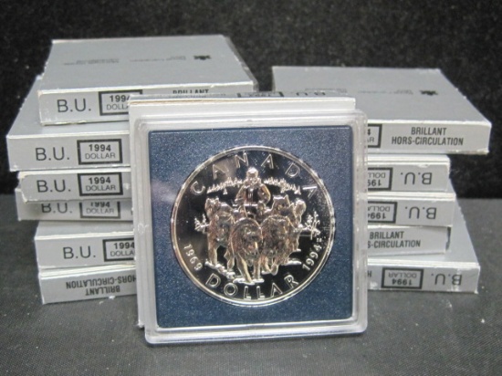 Lot of (12) 1994 BU Canadian Silver Dollars