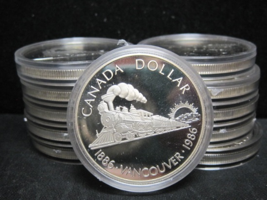 Lot of (11) 1986 Canadian Proof Silver Dollars
