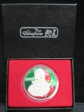1995 Silvertowne 1oz. .999 Fine Silver Santa Round in Box