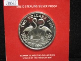 1971 Bahamas 2 Dollar Sterling Silver Proof Franklin Mint Coin