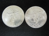 Lot of (2) 1968 Mexico Olympic 25 Pesos Coin