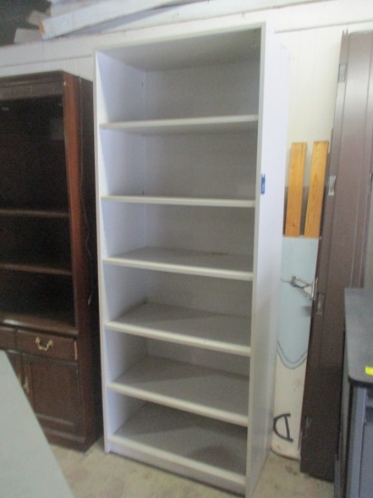 Grey Laminate Bookcase with 5 Adjustable Shelves