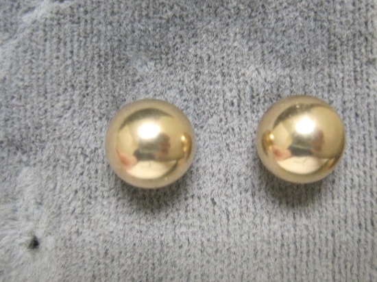 14k Gold Ball Stud Earrings