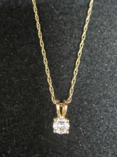14k Gold Diamond Pendant on 16" Chain