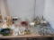 Partial Table Lot - Cut Glass, Silverplate, Stoneware, Porcelain, etc.