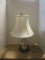 Vintage Porcelain and Brass Table Lamp with Canterbury Shade
