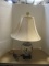 Cloisonne and Wood Table Lamp with Lined Linen Shade